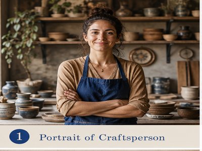 Portrait of craftsperson in their workshop