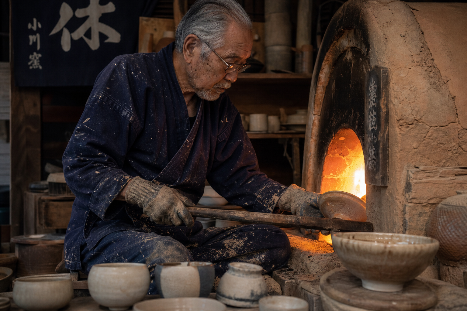 Master potter demonstrating 200-year-old technique